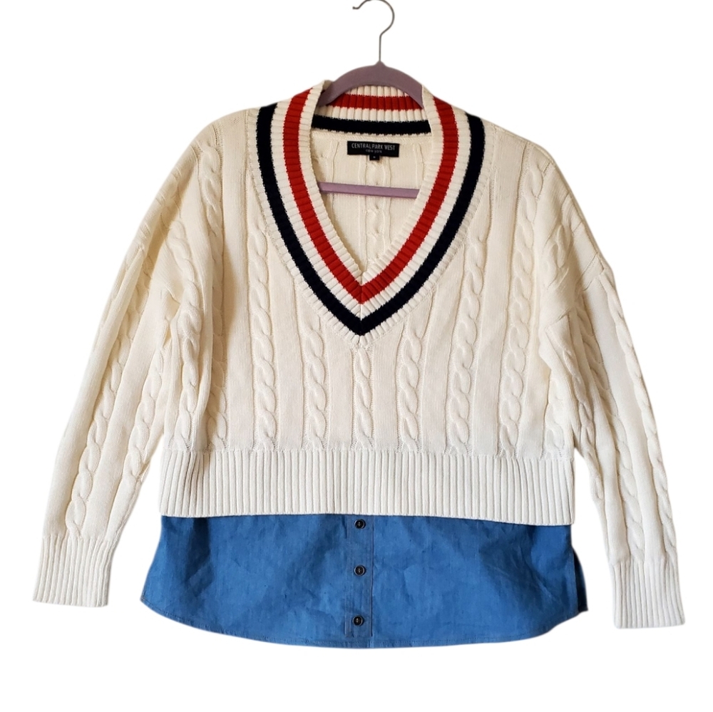 Central Park West New York College Preppy‎ Knit Cardigan Sweater Size Small NWOT